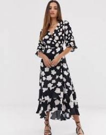 AllSaints delana caro floral print wrap maxi dress   ASOS at Asos